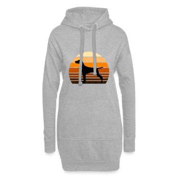 Vizsla Dog Lover Silhouette Vintage Sunset - Sweat-shirt à capuche long Femme - gris chiné - Devant