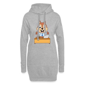 EICHHÖRNCHEN - BÜRO - ARBEIT - JOB - BERUF - TIER - Hoodie-Kleid - Grau meliert - Vorne