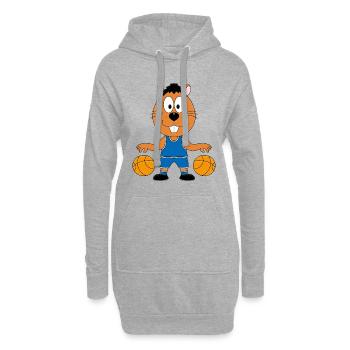 BASKETBALL - SPORT - BIBER - TIER - KIND - BABY - Hoodie-Kleid - Grau meliert - Vorne