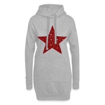L’étoile socialiste - Sweat-shirt à capuche long Femme - gris chiné - Devant