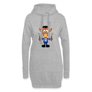 ZAUBERER - ZAUBERN - STIER - BULLE - TIER - Hoodie-Kleid - Grau meliert - Vorne
