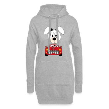 AUTO - HUND - TIER - KIND - BABY - AUTOFAHRER - Hoodie-Kleid - Grau meliert - Vorne
