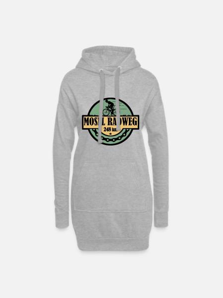 Mosel Radweg - Hoodie-Kleid - Grau meliert