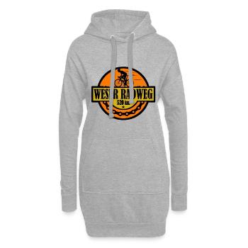 Weser Radweg - Hoodie-Kleid - Grau meliert - Vorne