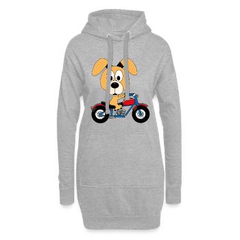 HUND - MOTORRAD - MOTORSPORT - SPORT - TIER - Hoodie-Kleid - Grau meliert - Vorne