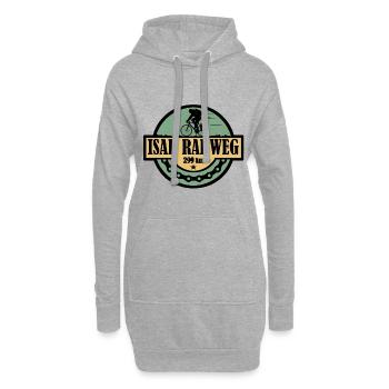 Isar Radweg Sticker - Hoodie-Kleid - Grau meliert - Vorne