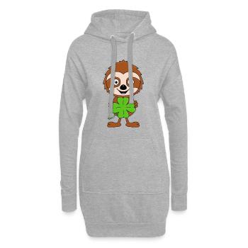 KLEEBLATT - FAULTIER - TIER - KIND - BABY - GLÜCK - Hoodie-Kleid - Grau meliert - Vorne