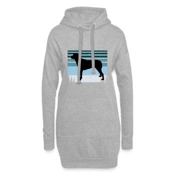 Anatolien Shephard Dog Silhouette Rétro Coucher de soleil - Sweat-shirt à capuche long Femme - gris chiné - Devant