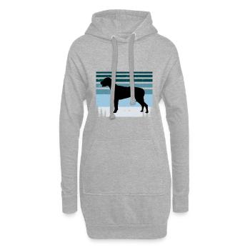 American Foxhound Dog Love Silhouette Retro Sunset - Sweat-shirt à capuche long Femme - gris chiné - Devant