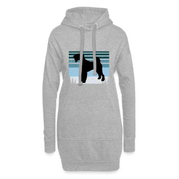 Airedale Terrier Hundeliebhaber Silhouette Retro Sonnenuntergang - Hoodie-Kleid - Grau meliert - Vorne