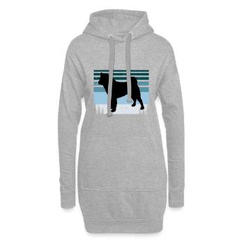 American Akita Dog Lover Silhouette Vintage Sunset - Sweat-shirt à capuche long Femme - gris chiné - Devant