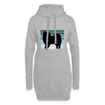 American Eskimo Dog Love Silhouette Vintage Sunset - Sweat-shirt à capuche long Femme - gris chiné - Devant