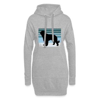 Barbet Dog Lover Silhouette Vintage Sunset - Sweat-shirt à capuche long Femme - gris chiné - Devant