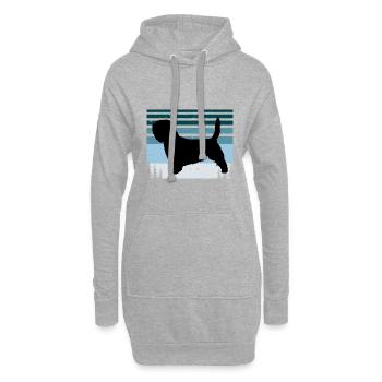Basset Griffon Vend Grand Dog Silhouette Retro - Hoodie Dress - heather grey - Front