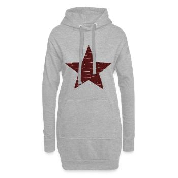 Star et socialisme - Sweat-shirt à capuche long Femme - gris chiné - Devant