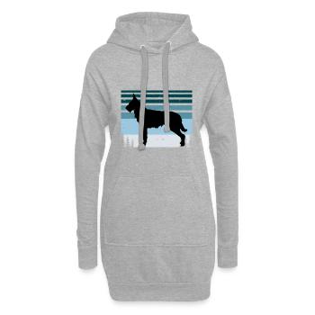 Berger Picard Dog Lover Silhouette Vintage Sunset - Sweat-shirt à capuche long Femme - gris chiné - Devant