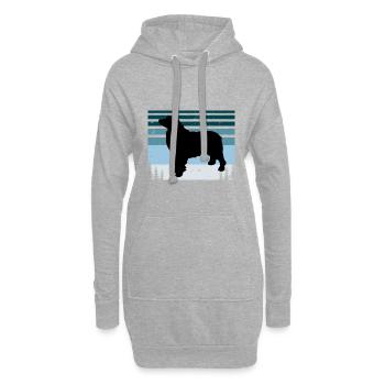 Berner Laufhund Dog Love Silhouette Vintage Sunset - Sweat-shirt à capuche long Femme - gris chiné - Devant