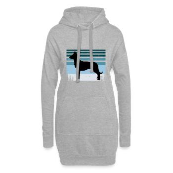 Beauceron Hundeliebhaber Silhouette Vintage Sonnenuntergang - Hoodie-Kleid - Grau meliert - Vorne