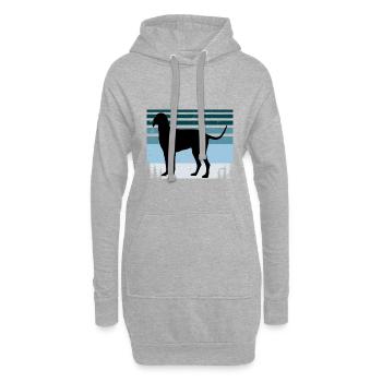 Billy Dog Silhouette Vintage Sunset pour les amoureux des chiens - Sweat-shirt à capuche long Femme - gris chiné - Devant