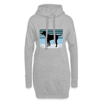 Noir et bronzé Virginie Foxhound Silhouette de chien - Sweat-shirt à capuche long Femme - gris chiné - Devant