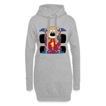 TEDDY - BÄR - RENNFAHRER - AUTO - MOTORSPORT - Hoodie-Kleid - Grau meliert - Vorne