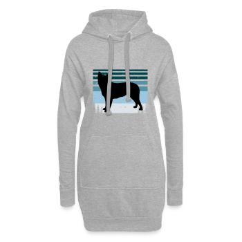 Blue Heeler Dog Lover Silhouette Vintage Sunset - Sweat-shirt à capuche long Femme - gris chiné - Devant