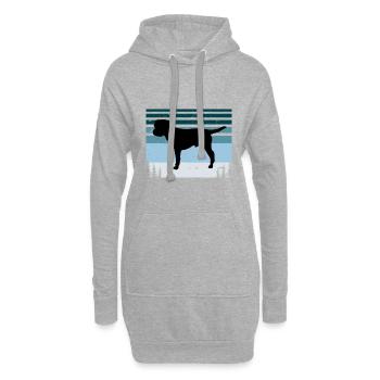 Border Terrier Dog Lover Silhouette Vintage Sunset - Sweat-shirt à capuche long Femme - gris chiné - Devant