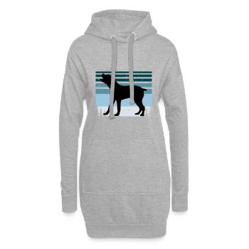 Boerboel Dog Lover Silhouette Vintage Sunset - Sweat-shirt à capuche long Femme - gris chiné - Devant