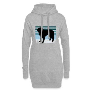 Bosnischer grobhaariger Jagdhund Silhouette Retro - Hoodie-Kleid - Grau meliert - Vorne