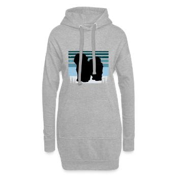 Bolognese Hundeliebhaber Silhouette Vintage Sonnenuntergang - Hoodie-Kleid - Grau meliert - Vorne