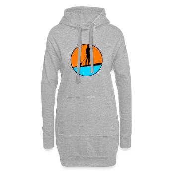 Pagayer debout - Sweat-shirt à capuche long Femme - gris chiné - Devant