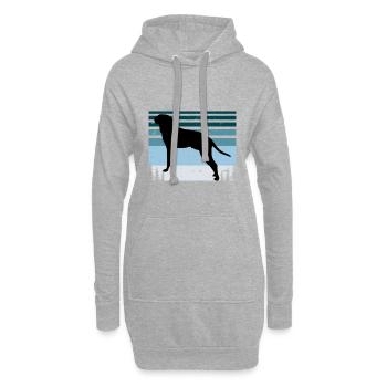 Braque Saint Germain Hund Silhouette Retro Sonnenuntergang - Hoodie-Kleid - Grau meliert - Vorne
