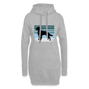 Britanny Dog Lover Silhouette Vintage Sunset - Sweat-shirt à capuche long Femme - gris chiné - Devant