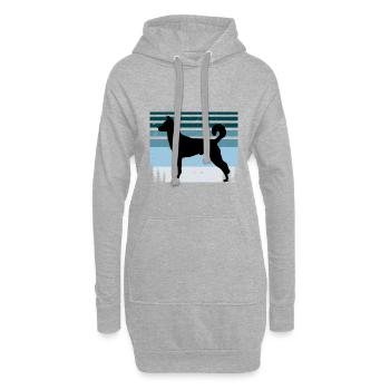 Canaan Dog Lover Silhouette Vintage Sunset - Sweat-shirt à capuche long Femme - gris chiné - Devant
