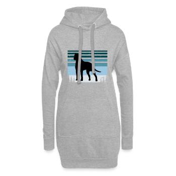 Amoureux des chiens brésiliens Silhouette Vintage Coucher de soleil - Sweat-shirt à capuche long Femme - gris chiné - Devant