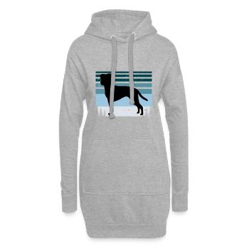 Brazilian Terrier Dog Love Silhouette Retro Sunset - Sweat-shirt à capuche long Femme - gris chiné - Devant
