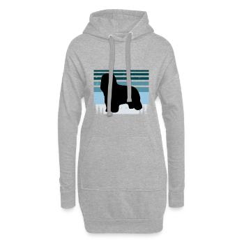 Briard Hundeliebhaber Silhouette Vintage Sonnenuntergang - Hoodie-Kleid - Grau meliert - Vorne