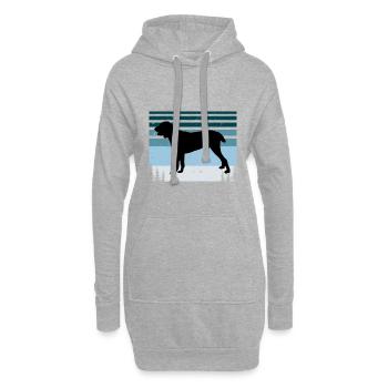 Chien de berger d’Asie centrale Silhouette Rétro Coucher de soleil - Sweat-shirt à capuche long Femme - gris chiné - Devant