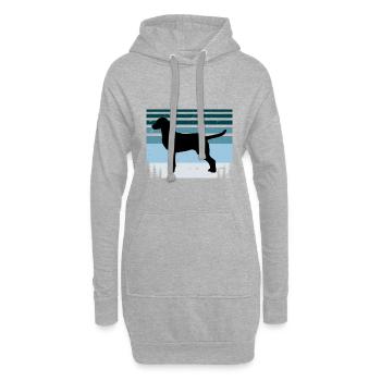 Chesapeake Bay Retriever Hund Silhouette Retro Sonne - Hoodie-Kleid - Grau meliert - Vorne