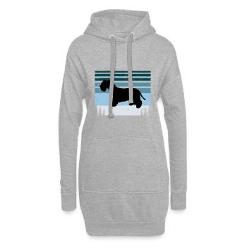 Cesky Terrier Hundeliebhaber Silhouette Vintage Sonnenuntergang - Hoodie-Kleid - Grau meliert - Vorne