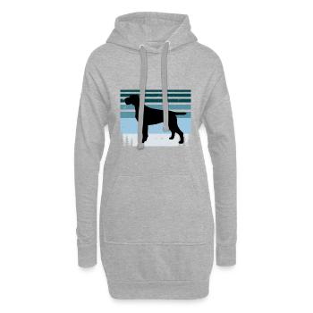 Cesky Fousek Dog Lover Silhouette Vintage Sunset - Sweat-shirt à capuche long Femme - gris chiné - Devant