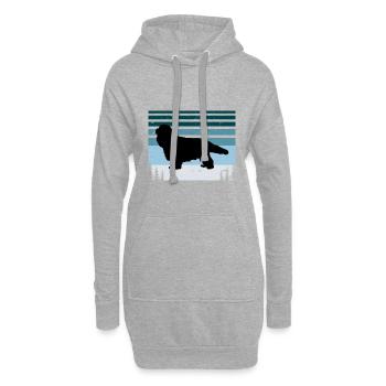 Cavalier Dog Lover Silhouette Vintage Sunset - Sweat-shirt à capuche long Femme - gris chiné - Devant