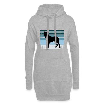 Cao Fila De Seo Miguel Dog Silhouette Retro Sunset - Sweat-shirt à capuche long Femme - gris chiné - Devant