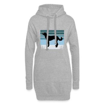 Catahoula Cur Dog Lover Silhouette Vintage Sunset - Sweat-shirt à capuche long Femme - gris chiné - Devant