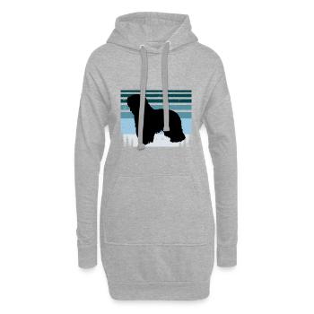 Cao da Serra de Aires Hund Silhouette Retro Sonnenuntergang - Hoodie-Kleid - Grau meliert - Vorne