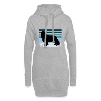 Cavalier King Charles Spaniel Dog Silhouette - Sweat-shirt à capuche long Femme - gris chiné - Devant
