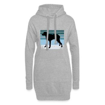 Chien Français Blanc et Orange Dog Silhouette - Sweat-shirt à capuche long Femme - gris chiné - Devant