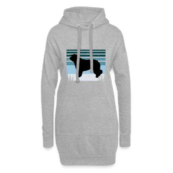 Katalanischer Schäferhund Hundeliebhaber Silhouette Retro Sonnenuntergang - Hoodie-Kleid - Grau meliert - Vorne