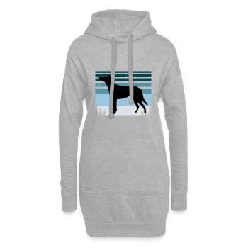 Collie Smooth Dog Lover Silhouette Vintage Sunset - Hoodie-Kleid - Grau meliert - Vorne