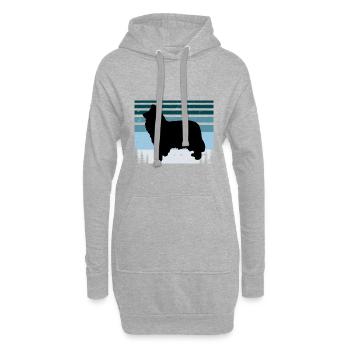 Collie Rough Dog Lover Silhouette Vintage Sunset - Hoodie-Kleid - Grau meliert - Vorne